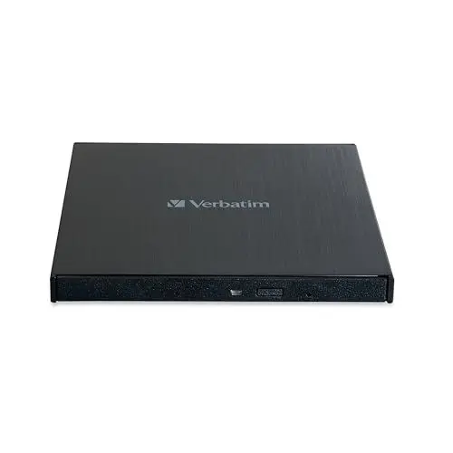 Produktbild: Verbatim Externer Slimline Bluray Writer mit USB 3.0-Kabel, externer DVD und Bluray Brenner, ideal für Notebooks und Computer ohne Laufwerk, Bluray Player & DVD Drive mit kostenloser Bluray Disk