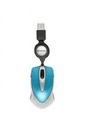 Produktbild: Verbatim Go-Mini optische Travel-Maus, kleine Computermaus mit einziehbarem Kabel, USB-A, USB-Maus mini mit 1000 dpi, für Laptop, Notebook, PC & MAC, kompaktes Design, Caribbean Blue