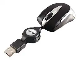 Produktbild: Verbatim Go-Mini optische Travel-Maus, kleine Computermaus mit einziehbarem Kabel, USB-A, USB-Maus mini mit 1000 dpi, für Laptop, Notebook, PC und MAC, kompaktes Design, schwarz