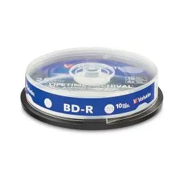 Produktbild: Verbatim MDISC BD-R Blu-ray Rohlinge 25 GB, Blu-ray-Disc mit 4-facher Schreibgeschwindigkeit, 10er-Pack Spindel, großflächig bedruckbar, Blu-ray-Disks für Video- und Audiodateien