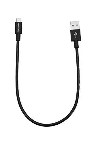 Produktbild: Verbatim Mikro USB Ladekabel, schwarz, robustes Ladekabel mit Knickschutz passend für Smartphones & Tablets mit Mikro-USB-Schnittstellen, 30 cm Kabel, USB Ladegerät, Handyladekabel