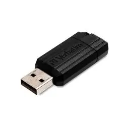 Produktbild: Verbatim PinStripe USB-Stick 128GB, USB 2.0, USB Speicherstick, für Laptop Notebook Ultrabook TV Autoradio, USB 2.0 Stick, Datenstick mit Schiebemechanismus, Schwarz