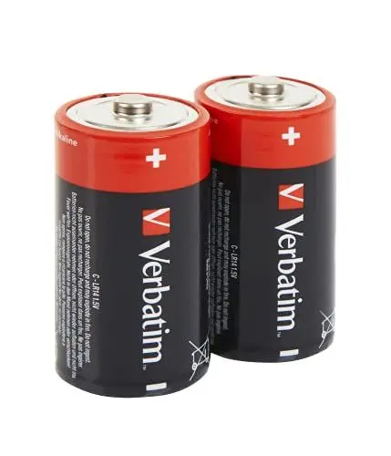 Produktbild: Verbatim Premium Alkali-Blockbatterien, 1,5V, C-LR14 Baby-Batterie, C-Alkalibatterien, Batterien für Radio, Kamera, Taschenlampe, Fernbedienung uvm, Premium Alkaline-Batterie, 2 Stück