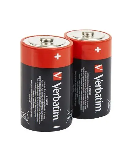 Produktbild: Verbatim Premium Alkali-Blockbatterien, 1,5V, D-LR20 Mono-Batterie, D-Alkalibatterien, Batterien für Radio, Kamera, Taschenlampe, Fernbedienung uvm, Premium Alkaline-Batterie, 2 Stück