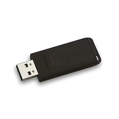 Produktbild: Verbatim Slider USB-Stick Drive 128 GB, USB 2.0, USB Speicherstick, für Laptop Notebook Ultrabook TV Autoradio, USB 2.0 Stick, Datenstick mit Schiebemechanismus, Schwarz