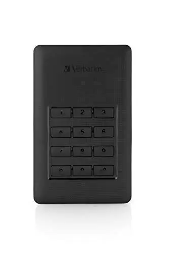 Produktbild: Verbatim Store ‘n’ Go Secure Portable, 2 TB, Schwarz, Externe Festplatte mit Code-Zugang, USB 3.1 GEN 1, Festplatte extern, für Windows & MacOSX, tragbare Festplatte, USB Festplatte