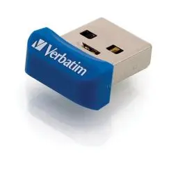 Produktbild: Verbatim Store 'n' Stay Nano USB-Stick, USB-3.2 Gen1, 32 GB, Speicherstick mini, USB-3-Stick für Laptop Notebook Ultrabook TV Autoradio, USB Nano Stick, flacher USB-Stick, blau