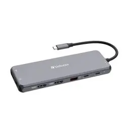 Produktbild: Verbatim USB C Hub 13-in-1, Multiport Adapter USB-C auf HDMI, RJ45, USBA-A und USB-C PD, mit SD Kartenleser, für Mac, MacBook Pro/Air, iPad Pro, Thinkpad, Windows Computer, Laptop und Co