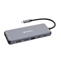 Produktbild: Verbatim USB C Hub 14-in-1, Multiport Adapter USB-C auf HDMI, VGA, RJ45, USBA-A und USB-C PD, mit SD Kartenleser, für Mac, MacBook Pro/Air, iPad Pro, Thinkpad, Windows Computer, Laptop und Co