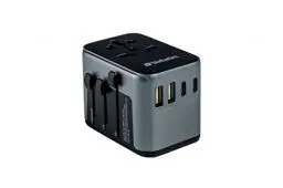 Produktbild: Verbatim Universal Reiseadapter UTA‑03, Steckdosenadapter mit 2 USB‑A und 3 USB-C Anschlüssen, Reisestecker für Laptop, Handy, Kamera und Co, weltweit einsetzbar, 100 - 250 V