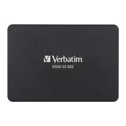 Produktbild: Verbatim Vi550 S3 SSD, internes SSD-Laufwerk mit 256 GB Datenspeicher, Solid State Drive mit 2,5'' SATA III Schnittstelle und 3D-NAND-Technologie, schwarz