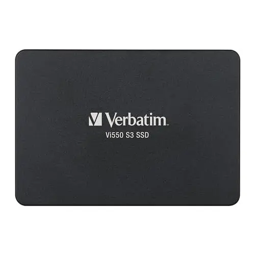 Produktbild: Verbatim Vi550 S3 SSD, internes SSD-Laufwerk mit 256 GB Datenspeicher, Solid State Drive mit 2,5'' SATA III Schnittstelle und 3D-NAND-Technologie, schwarz