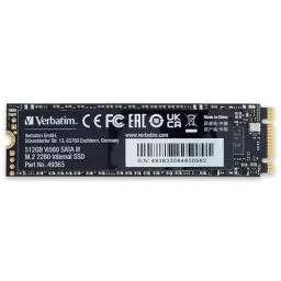 Produktbild: Verbatim Vi560 S3 SSD 512 GB, internes SATA III M.2 2280 SSD-Laufwerk mit 3D-NAND, bis zu 550 MB/s Lesegeschwindigkeit, ideal für Notebook und Ultrabook, schwarz