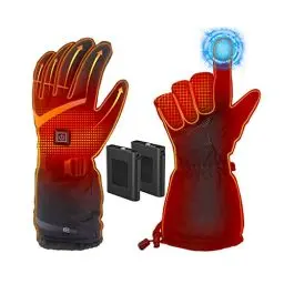 Produktbild: Verbesserte Beheizbare Handschuhe Herren Damen,7.4V/2×5000mAh Beheizte Handschuhe mit Wiederaufladbare Akkus,4 Einstellbarer Temperatur,wasserdichte,für Winter Outdoor Motorrad, Radfahren, Skifahren