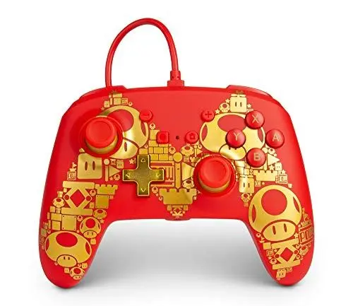 Produktbild: Verbesserter Kabelgebundener PowerA Controller für Nintendo Switch – Golden M, Gamepad, Game-Controller, Kabelgebundener Controller, Offiziell Lizenziert