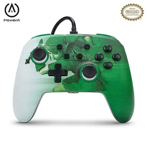 Produktbild: Verbesserter Kabelgebundener PowerA Controller für Nintendo Switch – Heroic Link, Gamepad, Game-Controller, Kabelgebundener Controller, Offiziell Lizenziert