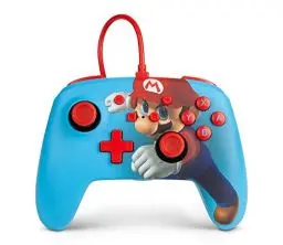 Produktbild: Verbesserter Kabelgebundener PowerA Controller für Nintendo Switch – Mario Punch, Gamepad, Game-Controller, Kabelgebundener Controller, Offiziell Lizenziert