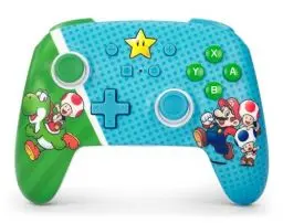 Produktbild: Verbesserter Kabelloser PowerA-Controller für Nintendo Switch - Superstar-Freunde, Nintendo Switch Lite, Gamepad, Spiele-Controller, Bluetooth-Controller, Aufladbar, Offiziell Lizenziert