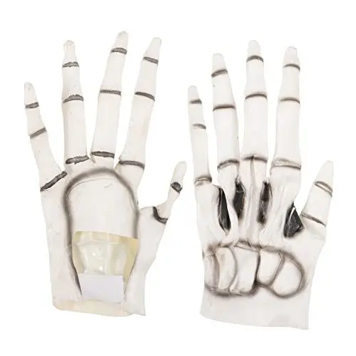 Produktbild: NOLITOY 1 Paar Vinyl-Handschuhe Cosplay-Skelett-Handschuhe Skelett-kostümhandschuhe Totenkopf-Handschuhe Halloween-Skelett-Handschuhe Handwärmer Daunenhandschuhe Unheimlich Weiß Fäustlinge