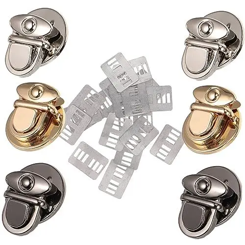 Produktbild: VERDANVERSE 6 Stück Drucksackschlösser Schließe drücken einfach Fall ersatzteile für gartenmöbel kofferzubehöhr schrank zubehör Handtaschenschnalle selber machen Metallschnallenschlösser