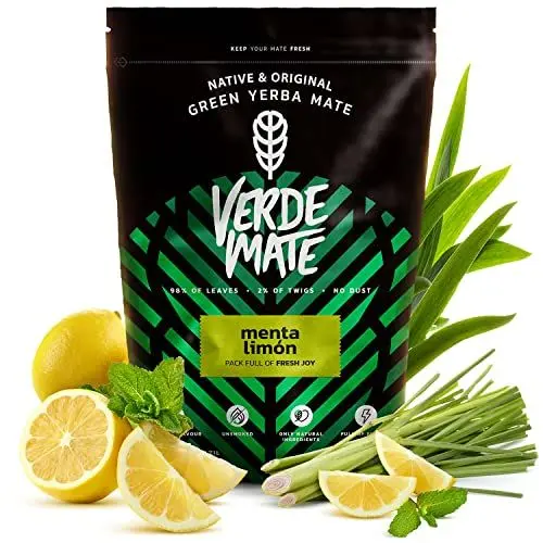 Produktbild: Verde Mate Green Menta Limón 0,5 kg | Anregender Mate Tee mit Minze und Zitrone 500 g | Erfrischender Geschmack | Natürliches Koffein | Tee Mate Tee aus Brasilien | 500 g