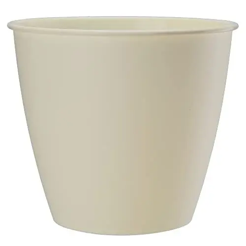 Produktbild: VERDENIA Azalia Blumentopf Leichter Blumenkübel Balkonblumentopf Dekorativer Topf für Pflanzen für Innen und Außenbereich Pflanztopf aus Kunststoff Runder Viele Farben 17x15,7cm Creme