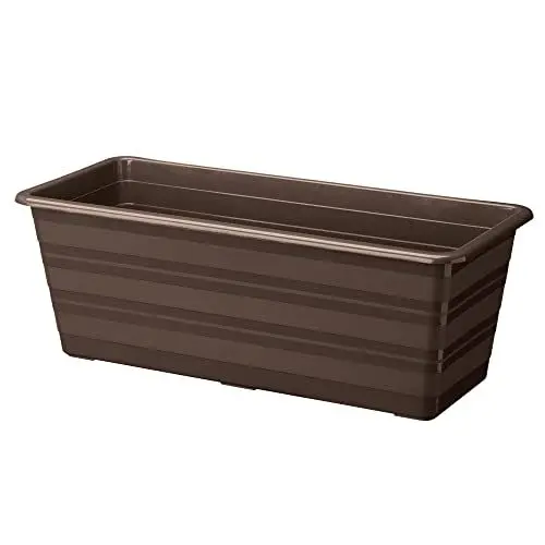 Produktbild: VERDENIA Blumentopf Draco - Balkonblumentopf - Blumenkübel - Dekorativer Topf für Pflanzen für Außenbereich - Pflanztopf aus Kunststoff - Balkon Garten Viele Farben - 40x17,1x14cm - Braun
