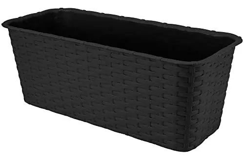 Produktbild: VERDENIA Blumentopf Leichter Blumenkübel Balkonblumentopf Dekorativer Topf für Pflanzen für Außenbereich Pflanztopf aus Kunststoff Balkon Garten Viele Farben 40cm 7002 Anthrazit