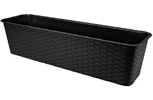 Produktbild: VERDENIA Blumentopf Leichter Blumenkübel Balkonblumentopf Dekorativer Topf für Pflanzen für Außenbereich Pflanztopf aus Kunststoff Balkon Garten Viele Farben 60cm 7003 Anthrazit