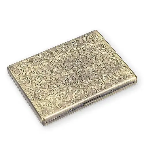 Produktbild: Verdicktes Zigarettenetui 10 100s, einseitig breite Metall geprägte Oberfläche für Männer und Frauen Zigaretten (Bronze)