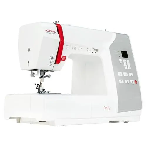 Produktbild: VERITAS Anfänger-Nähmaschine Emily I Computer-Nähmaschine I Freiarm I mit Fußpedal I Einfädelhilfe & Fadenabschneider I 80 Stiche I Stichlänge & Stichbreite anpassbar I LED-Display & Nählicht (weiß)