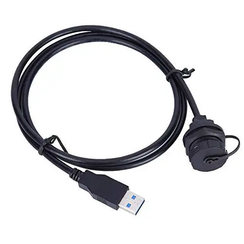 Produktbild: Verlängerungskabel-Anschluss, Wasserdichter USB-Anschluss 3.0 A-Stecker auf A-Buchse Verlängerungskabel Meter Draht USB-Panel Unterputzkabel für Mobiltelefone Digitale Festplatten Im Auto