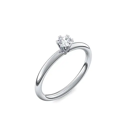 Produktbild: Verlobungsring Zirkonia Stein von AMOONIC mit Zirkonia +LuxusETUI Solitärring Solitaire Ring Verlobung Silber schmal dünn Antragsring Heiratsantrag Silberring Diamantring UW01SS925ZIFA58