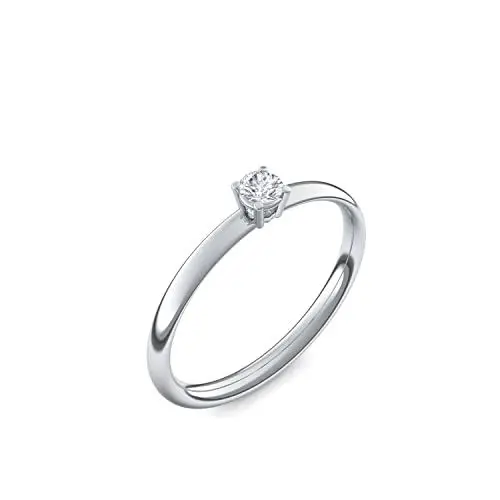 Produktbild: Verlobungsringe Silber Ringe von AMOONIC mit Zirkonia Stein + LUXUSETUI Silberring Damen 925 wie Diamant Verlobungsring Diamantring Heiratsantrag Damenring wie Weißgold AM161SS925ZIFA56-2