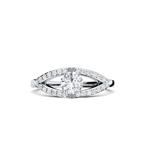 Produktbild: Verlobungsringe mit Zirkonia Stein + LUXUSETUI! Verlobungsring Heiratsantrag Idee Antrag Hochzeit Idee Silberring Ring Silber 925 Zirkonia wie Diamant Diamantring Damenring - FF205 SS925ZIFAZIFA54