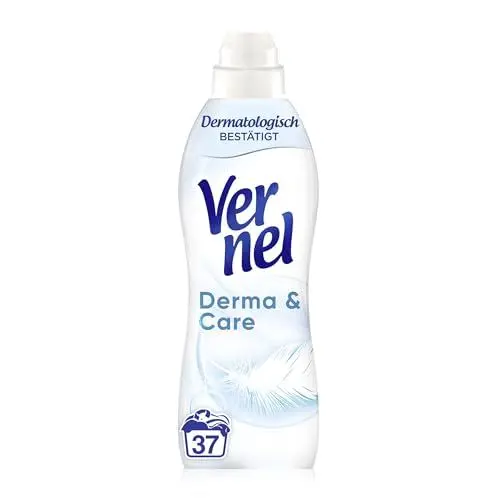 Produktbild: Vernel Derma & Care Weichspüler (39 Waschladungen), hypoallergener & speziell für sensible Haut entwickelter Wäscheduft sorgt für unwiderstehliche Weichheit, recycelbar