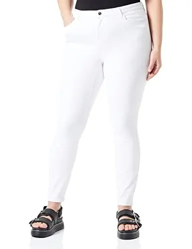 Produktbild: VERO MODA CURVE Damen Vmphia Hr Sk Soft Vi403 Ga Cur Noos Jeanshose, Bright White, 48W / 32L EU