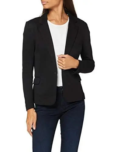 Produktbild: VERO MODA Blazer Eleganter Basic Langarm Cardigan Business Jacke Mantel Shacket VMJULIA, Farben:Schwarz,Größe Damen:38 / M