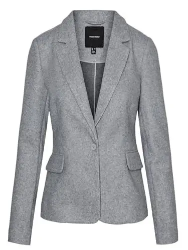 Produktbild: VERO MODA Damen Blazer VMTia Short Damenjacke mit Reverskragen 10302163 Light Grey Melange 40