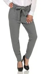 Produktbild: VERO MODA Damen VMEVA HR Loose Paperbag Pant NOOS KI Hose, Schwarz (Black Black), W(Herstellergröße: L)