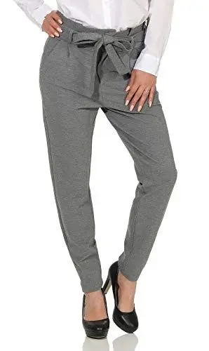 Produktbild: VERO MODA Damen VMEVA HR Loose Paperbag Pant NOOS KI Hose, Schwarz (Black Black), W(Herstellergröße: L)