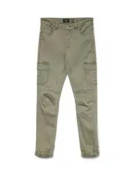 Produktbild: VERO MODA Damen Jeans Hose Stretch Denim Jogger Pants Cargo Stoffhose VMIVY, Farben:Grün-2, Größe:L / 32L, Beinlänge:L32