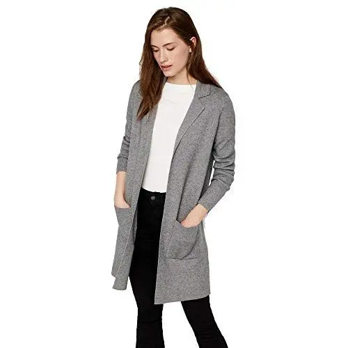 Produktbild: VERO MODA Damen Vmtasty Fullneedle New Coatigan Noos Mantel, Grau (Medium Grey Melange Medium Grey Melange), S EU