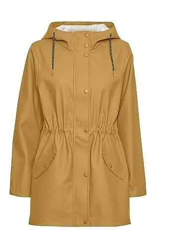 Produktbild: VERO MODA Damen Regenjacke VMMalou wasserabweisender Parka mit Kapuze 10266982 amber gold XS