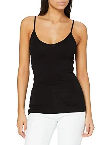 Produktbild: VERO MODA Damen Top VMMAXI My Soft V Singlet NOOS, Gr. 38 (Herstellergröße: M), Schwarz