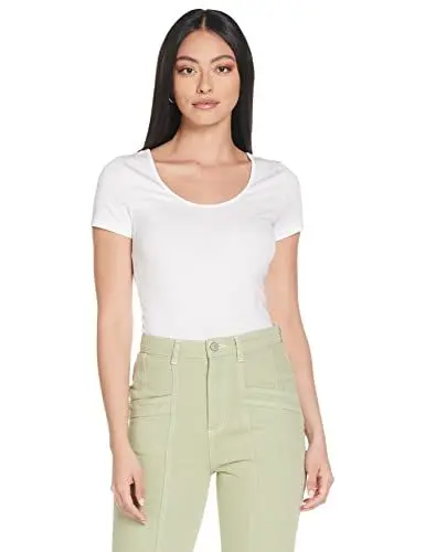 Produktbild: VERO MODA Damen T-Shirt VMMAXI My SS Soft U - Neck NOOS, Einfarbig, Gr. 42 (Herstellergröße: XL), Weiß Bright White