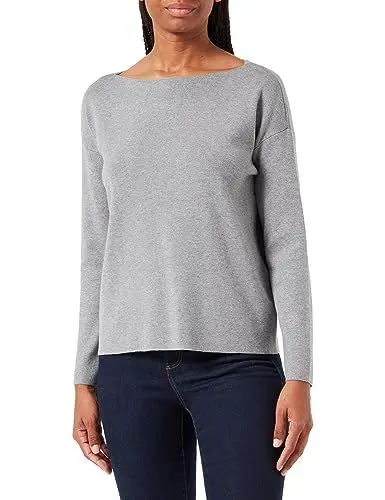 Produktbild: VERO MODA Damen VMNANCY LS Boatneck GA NOOS Pullover, Medium Grey Melange, XL