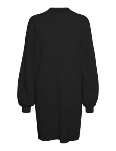 Produktbild: VERO MODA Damen VMNANCY LS Funnelneck Dress NOOS Kleid, Black, M