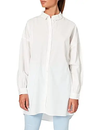 Produktbild: VERO MODA Damen Vmbina L/S Oversize Shirt Ga Noos Bluse, Snow White, M EU
