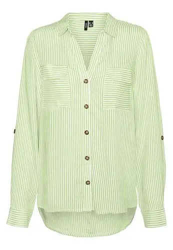 Produktbild: VERO MODA Damen Vmbumpy L/S Shirt New WVN Ga Noos Langarmbluse, Hellgrün ,XS